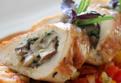 Куриные грудки с грибами