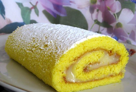 Лимонный бисквит с яблочно-лимонным кремом